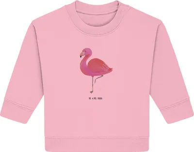 Produktbild von Mr. & Mrs. Panda Organic Baby Pullover Flamingo Classic 12. - 18. Monat - Baumwolle Pink - Geschenk, Prächtig, Rosa, Bullover, Tochter, Ich, Freundin, Spruch