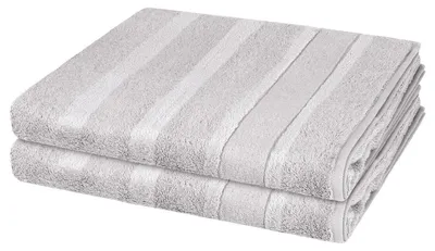 Produktbild von Cawö Noblesse 2 X Duschtuch im Set Extraflauschige Veloursstreifen, Hochwertige Baumwollqualität, Pflegeleicht und trocknergeeignet