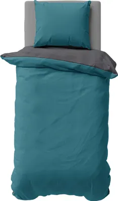 Produktbild von Biber Bettwäsche Winter Baumwolle Uni Kuschelig Flauschig Warm Weiche Fein-Biber, Farbe:Petrol, Größe:155x220 cm und 80x80 cm