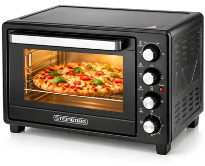 Produktbild von Steinborg 35 Liter Backofen | 1600 Watt | Ober-Unterhitze | Elektrischer Drehspieß | Konvektion | Krümelblech