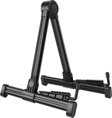 Zdjęcie produktu dla Stojak na gitarę ze stopu aluminium – stabilna konstrukcja do basu, skrzypiec i ukulele