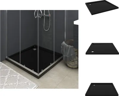 Produktbild von vidaXL Duschtasse ABS Quadratisch Schwarz 80x80 cm -  Duschwannen