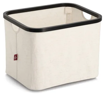 Zdjęcie produktu dla Organizer tekstylny kremowy ZELLER, bambus, 40 x 33 x 30 cm