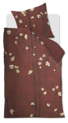 Produktbild von Beddinghouse van Gogh Mako-Satin-Bettwäsche-Garnitur Plum Blossoms Farbe Red Größe 155x220