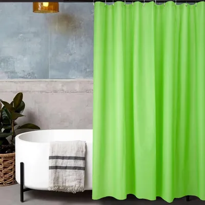 Produktbild von LIONMOOD Duschvorhang - Badewannen Vorhang inkl. Haken - PEVA - 180x200cm - Farbe-Apfelgrün