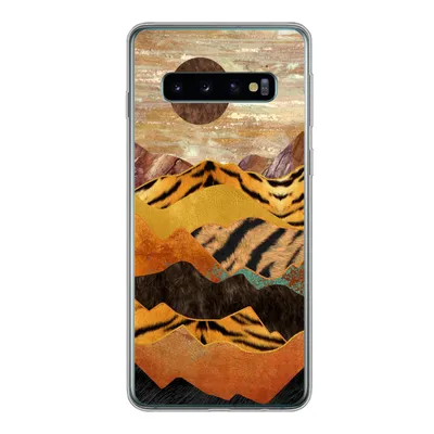 Produktbild von MuchoWow® Handyhülle Schutzhülle Hülle für Samsung Galaxy S10 Tigerdruck - Marmor - Gold Silikon Softcase Handy Hülle - Handytasche