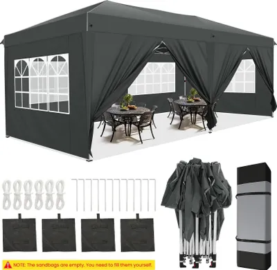 Obrázok produktu pre Vysúvací pavilón, vodotesný, jednoduchá montáž, sivý, 3x6 m