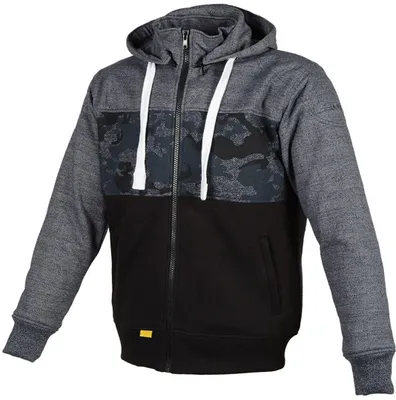 Produktbild von Booster Triple Motorrad Zip Hoodie Farbe: Schwarz/Camouflage, Grösse: L