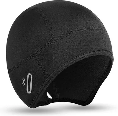 Zdjęcie produktu dla Czapka pod kask zimowa - Czapka pod kask - Ciepła odzież do sportów outdoorowych - Otwór na okulary - Rozmiar 52-60 cm - Czarna
