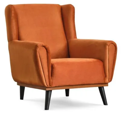 Immagine prodotto di Poltrona Poltrona monoposto 1 posto Poltrona in tessuto Arancione Design Poltrona Club Moderna