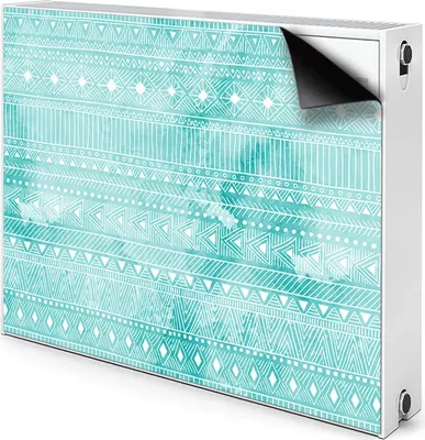 Produktbild von Magnet Radiator Magnet Mat Heizkörper Heizung Verkleidung Abdeckung 80x60 cm  - Geometrisch, türkis