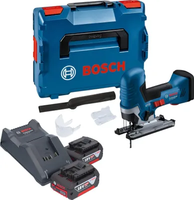 Produktbild von Bosch GST 18V-125 S Professional Akku Stichsäge 18 V 125 mm Brushless + 2x Akku 4,0 Ah + Ladegerät + L-Boxx