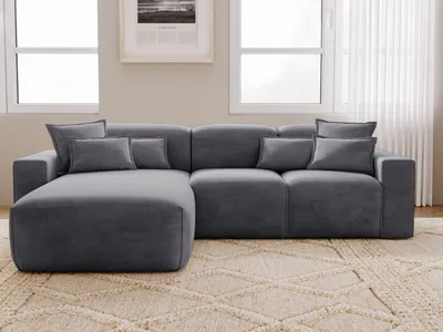 Produktbild von GrainGold Ecksofa L-Form Leni Links - Moderne Ecksofa, Wohnzimmer Sofa - Eckcouch Dunkelgrau (Havana 752)