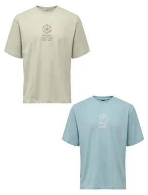 Produktbild von ONLY & SONS T-Shirt 2er-Set Rundhals Kurzarm Größe: XS