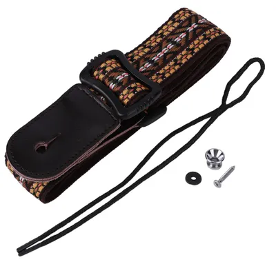 Produktbild von Ukulelengurt im Ethno-Stil, 4-saitige Gitarre für Erwachsene und Kinder, verstellbare Länge 70šC120 cm, Gelb