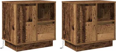 Image de Cabinet de chevet 2 pcs Bois ancien 50 x 34,5 x 50 cm.