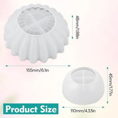Produktbild von Unyqoos® 2er-Set Silikonformen – flexible Gießformen für Kerzen- & Pflanzenschalen, hitzebeständig, ideal für Epoxidharz, DIY-Deko & Geschenke