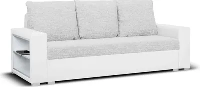 Produktbild von 3-Sitzer-Sofa mit Schlaffunktion HUBERT1 - Silber/Weiß