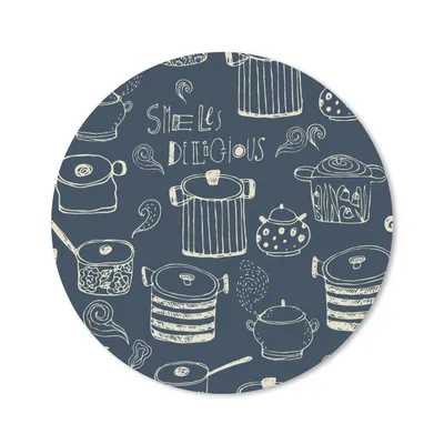 Produktbild von MuchoWow® Mauspad Mousepad Muster - Pfannen - Kochen 20x20 cm - Mousepads - Maus Mat - Pad - Mausunterlage - Schreibtischmatte
