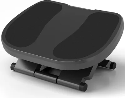 Zdjęcie produktu dla Biurko z podnóżkiem, podnóżek z 3-stopniową regulacją wysokości, ergonomiczny podnóżek, do domowego biura, biura, szary