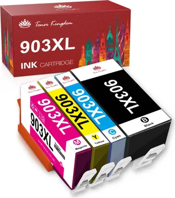 Produktbild von 4er Toner Kingdom 903XL Multipack Druckerpatronen mit Neuester Chip kompatibel für HP 903 Patronen für HP Officejet 6950 6960 Pro 6960 6970 All-in-One Drucker