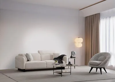 Produktbild von Hanah Home, Caprice - White, 3-Sitzer-Sofa, Weiß, 100 % Polyester, 230 x 100 x 75 cm