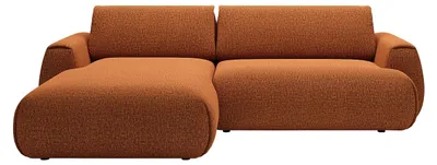 Produktbild von Ecksofa mit Schlaffunktion – Ecke links – Chenille-Stoff – Terrakotta – MONELIA