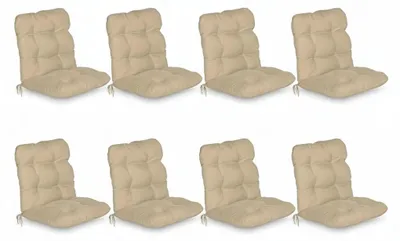Produktbild von Beautissu 8er Set Niedriglehner Auflagen Set Flair NL, 100x50x8cm, Natur
