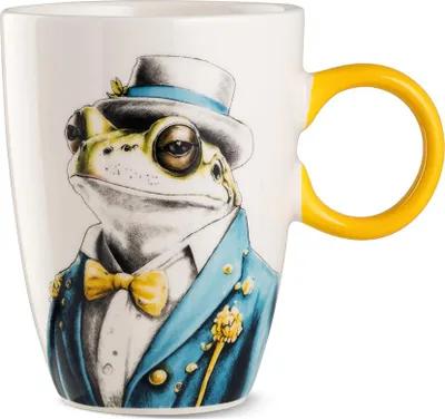 Produktbild von Gilde Tasse Human Essence Froschmotiv, Becher, Kaffeetasse, Frosch, Porzellan, Ø 9 cm, 81537