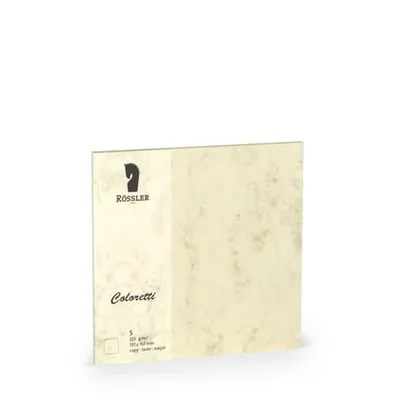 Produktbild von Doppelkarte Coloretti 15,7x15,7cm VE=5 Stück chamois Marmora