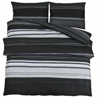 Produktbild von vidaXL Bettwäsche-Set Schwarz und Weiß 140x200 cm Baumwolle