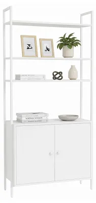 Image de Bibliothèque avec rangement, étagères réglables, 4 niveaux