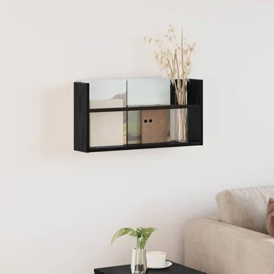Produktbild von "Schlussverkauf" Magazinregal 1 pc - praktische Aufbewahrungsbank - Schwarz Eichen-Optik 60x12x30 cm Holzwerkstoff C15293