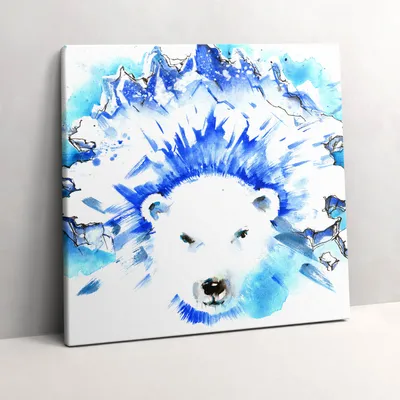 Produktbild von polar bear – Leinwandbild Wandbild – 60x60 cm – Leinwandbilder – Wandbilder – Schlafzimmer – Flur