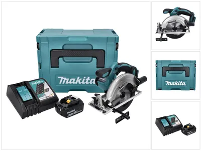 Image de Makita DSS 611 RG1J Scie circulaire sans fil 18 V 165 mm + 1x Batterie 6,0 Ah + Chargeur + Coffret Makpac