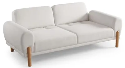 Obrázok produktu pre Sada do obývačky: trojsedák, 2 kreslá, biela farba, minimalistický dizajn