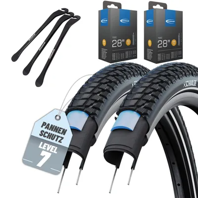 Produktbild von 2x Schwalbe Fahrradreifen Marathon Plus Tour 28 x 1.50 (40-622) Drahtreifen Modell 2026 mit DV Schläuchen inkl. Reifenheber