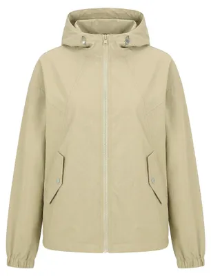 Produktbild von Damen Jacke mit Kapuze und Reißverschluss, leichter Webstoff, beige, Größe L