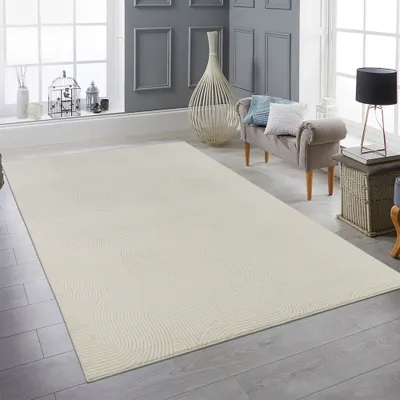 Produktbild von Schöner weicher Teppich mit Linienmuster in creme Größe - 200 x 200 cm