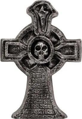 Produktbild von Halloween Mini Grabstein Totenkopf Dekoration 16 cm x 11 cm x 2 cm