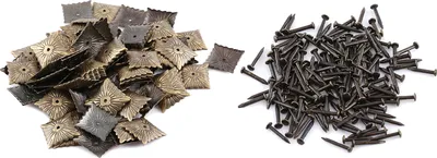 Produktbild von 100 Stück Polsternägel Vintage-Bronze, quadratisch 21x21mm, für Möbel, Sofa & Türdekoration