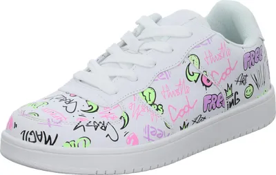 Produktbild von Sneakers Mädchen-Sneaker Graffiti-Muster Weiß, Farbe:weiß, EU Größe:34