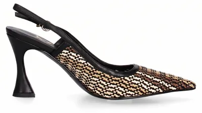 Immagine prodotto di Décolleté da donna Silvana Plus, in pelle intrecciata multicolore, con tacco scolpito