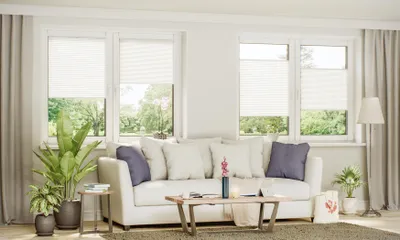 Produktbild von Sonello Plissee Klemmfix ohne Bohren 85cm x 120cm Weiß Faltrollo Plisseerollo Jalousie für Tür & Fenster Blickdicht Sichtschutz Sonnenschutz Fertifplissee Rollo