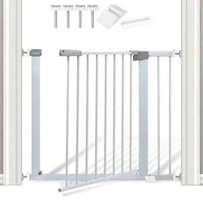 Image de Clanmacy barrière de sécurité 90-97cm barrière de sécurité sans percer pour chiens chats barrière d'escalier