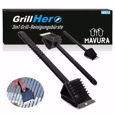 Pulitore Griglia Barbecue Set 2 Spazzole Per Barbecue Con Testine Di Pulitore Griglia Barbecue Set 2 Spazzole Per Barbecue Con Testine Di