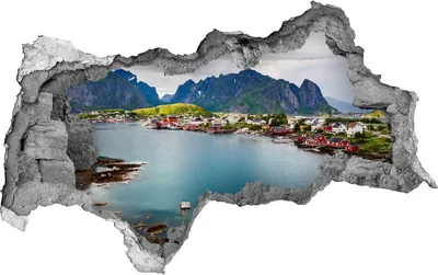Produktbild von Selbstklebender Loch-3D-Aufkleber 95x73 cm Lofoten in Norwegen