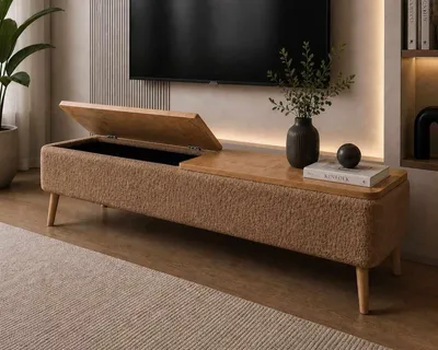 Produktbild von Skye Decor, Hochwertiger TV-Ständer (3-teilig) aus Saphir-Eiche, 120 cm, Braun