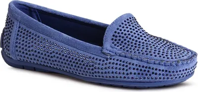 Produktbild von topschuhe24 2984 Damen Glitzer Mokassins Komfort Slipper , Farbe:Blau, Größe:39 EU