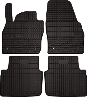Image de Tapis de sol voiture en caoutchouc pour Skoda Kamiq (2019-, crossover) Noir, lot de 4 pièces, fixations